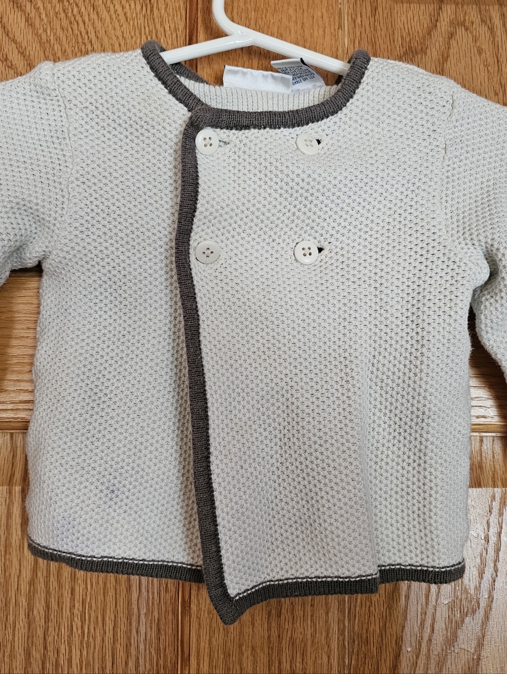 Cream Knit Baby Cardigan with Contrast Trim First Impressions 24m